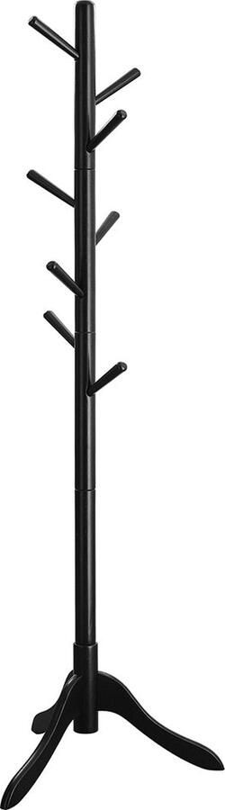 Rootz Living Rootz Kapstok Hoedenstandaard Rubberhout 5 Haken 175 cm Hoog 47 cm Breed 2 5 kg Zwart 47 cm x 47 cm x 175 cm