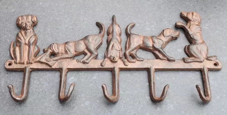 Esschert Design Kapstok honden in gietijzer 5 haken