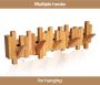 Kapstok hout wandhaken kledingkast kapstokhaken 100% natuurlijk hout 5 opvouwbare haken innovatief design (lichtbruin) - Thumbnail 2