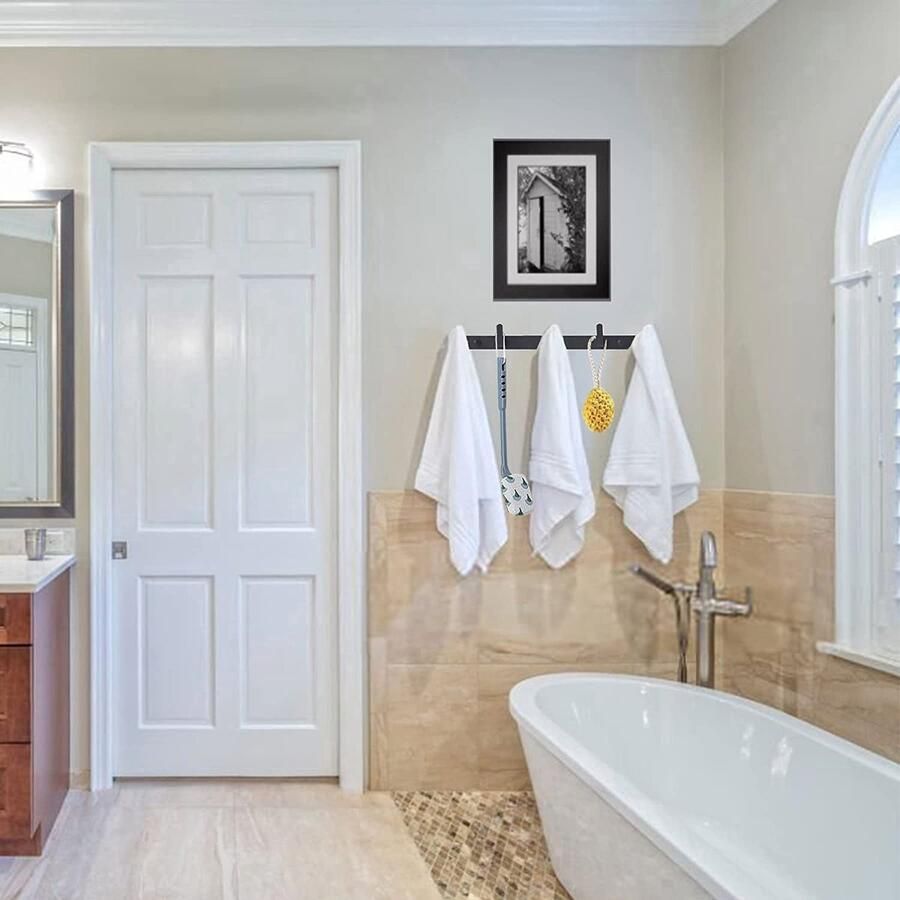 Luxe- Kapstok- 6-haaks- Mat Zwart- Handdoek rek- Jas rek inclusief bevestigingsmateriaal Nieuwe Model inclusief kleerhangerhaak - Foto 2