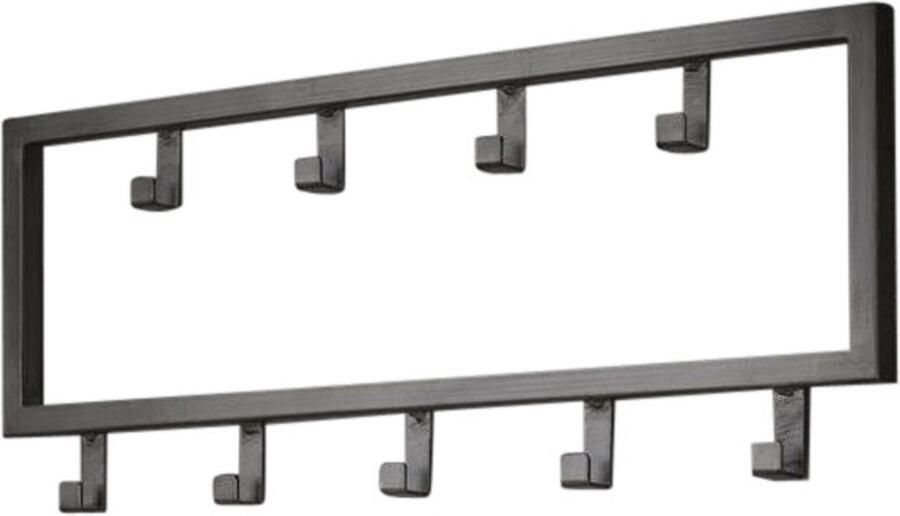 DS4U Kapstok Industrial wandkapstok hangend garderoberek industrieel metaal grijs 9 haken 50 cm