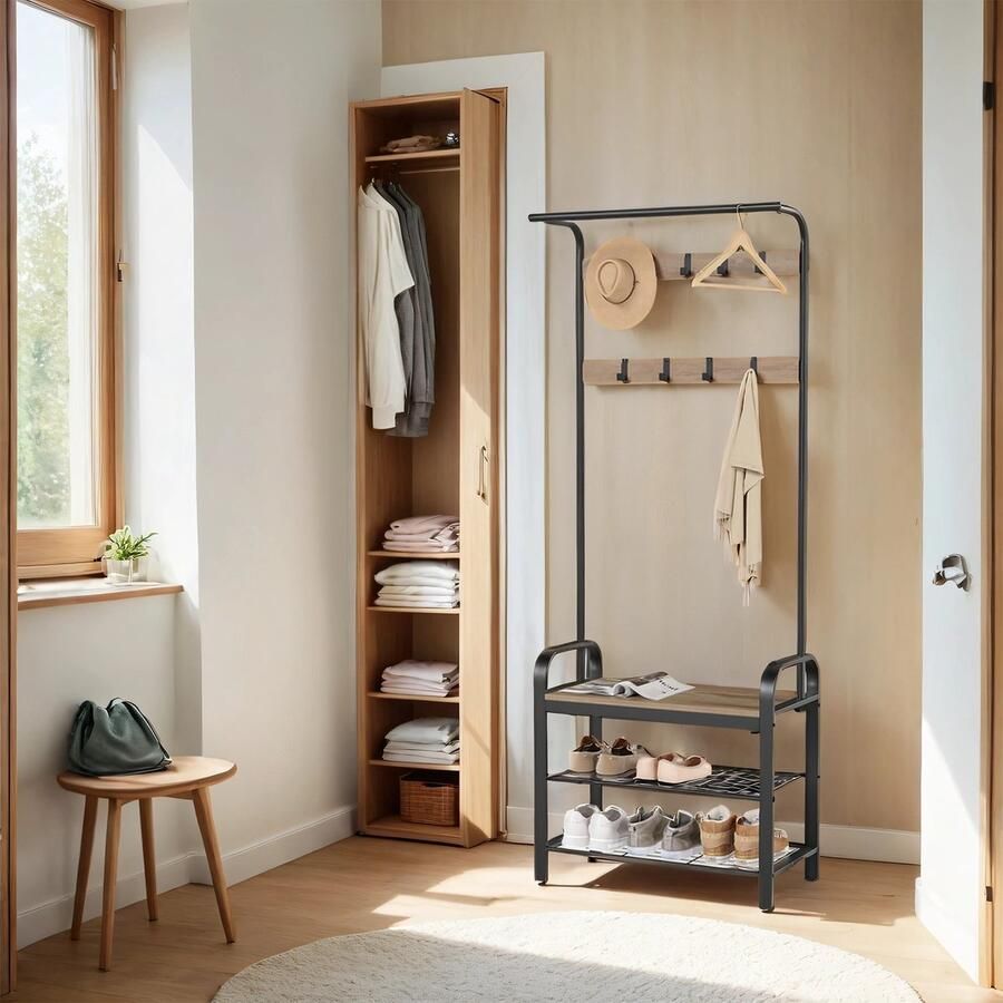 Kapstok kledingkast met schoenenbank