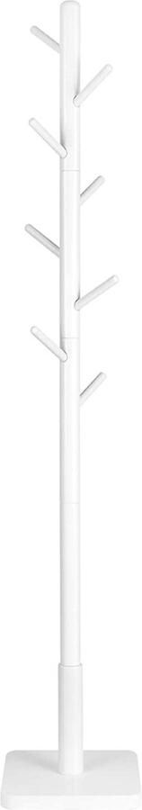 Rootz Living Rootz Kapstok Kledingrek Massief Hout Boomvorm 8 Haken Wit Rubberwood 30 x 30 x 175 cm