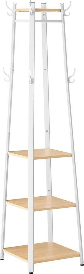 Rootz Living Rootz Kapstok Eiken Wit Spaanplaat Staal Halorganizer Ruimtebesparend Eenvoudige montage 43 cm x 43 cm x 180 cm