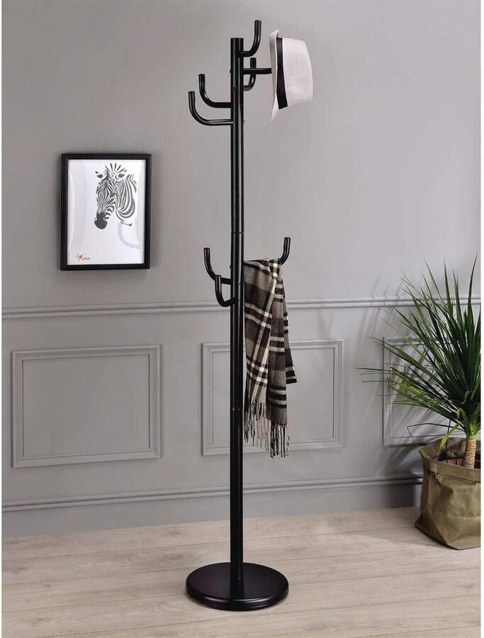 Kapstok met 8 haken en ronde schotelvoet Tijdloze en praktische metalen kapstok