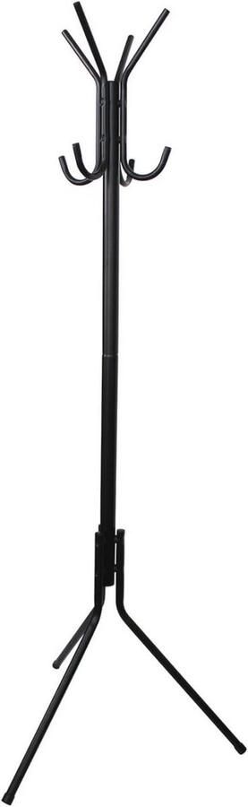 Kapstok met 8 haken op metalen poten Zwart 178 x 62 x 62 cm