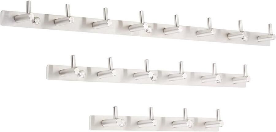 Kapstok met 8 Haken Roestvrijstalen Wandkapstok voor Binnen en Buiten