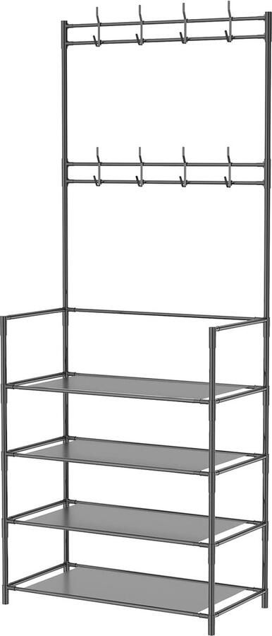 Kapstok met Schoenenopbergbank en Hoedenrek Vrijstaand Multifunctioneel Opbergrek voor Hal en Slaapkamer