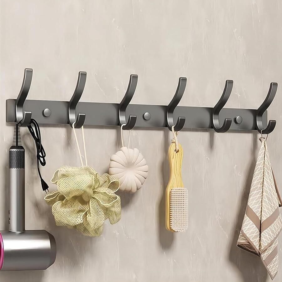 Kapstok met 5 Haken Kledinghaken Haaklijst Garderobe Modern Kapstok Muur Kledinghaken voor Keuken Badkamer Woonkamer en Hal (Zwart) Kapstok