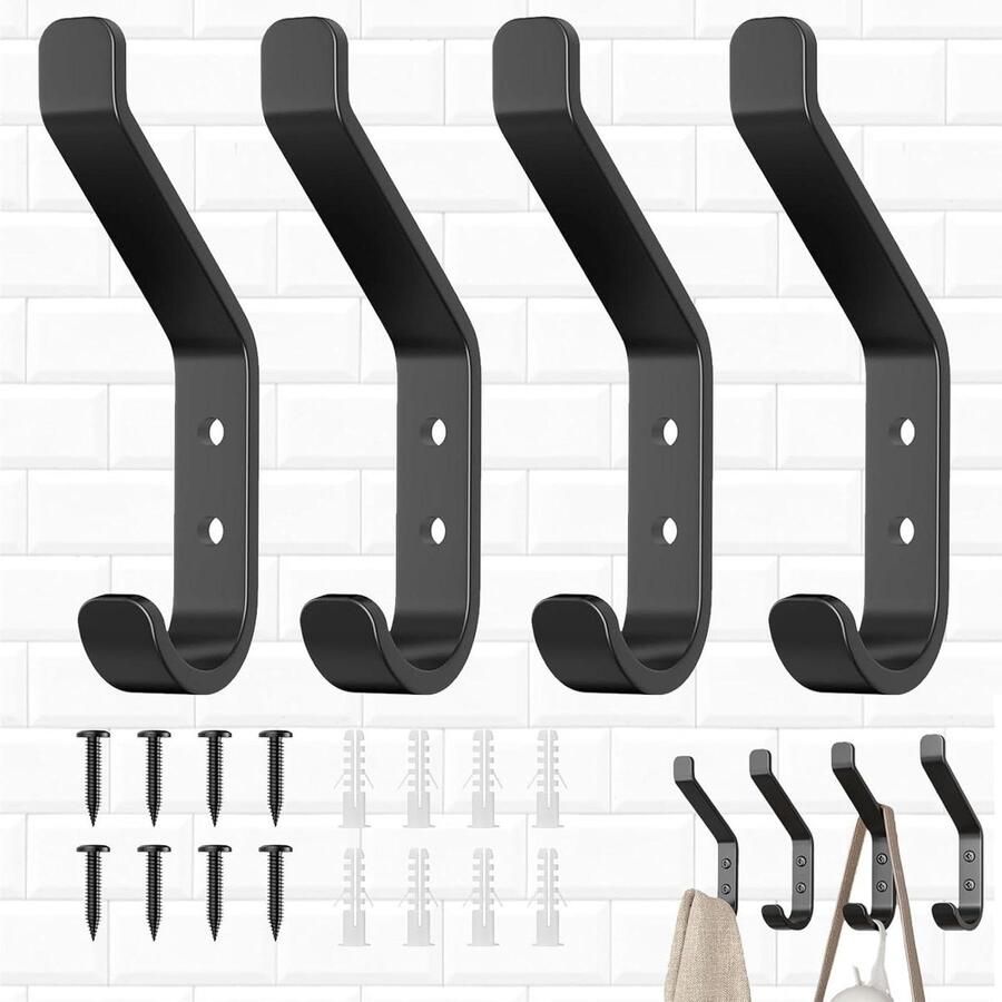 Kapstok moderne minimalistische stijl roestvrij staal wandhaken badkamer haken zwartwaterdicht