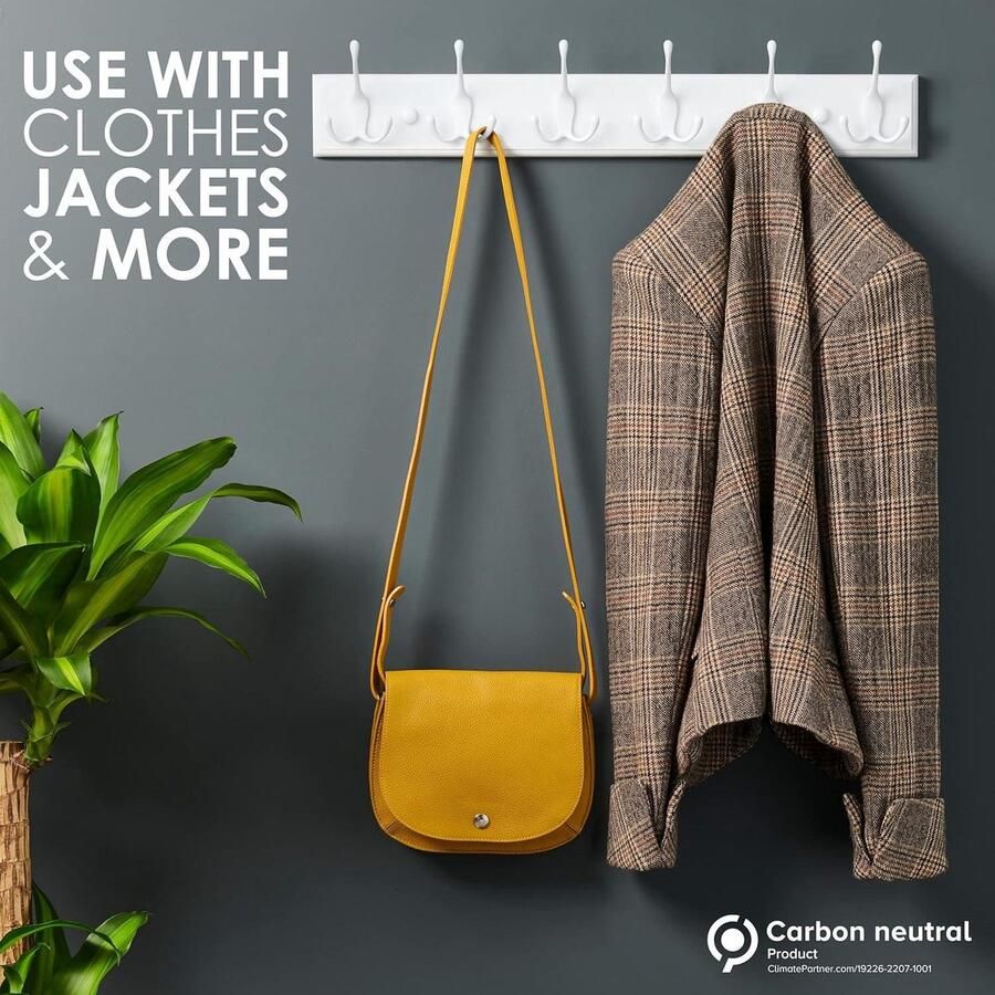 Kapstok Muur 6 Haken Wit 59 cm hook coat rack wall mounted