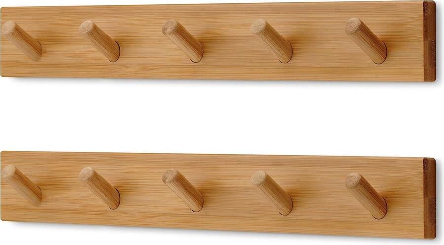 Kapstok Muur Wandkapstok Hout 2 stuks 43 cm