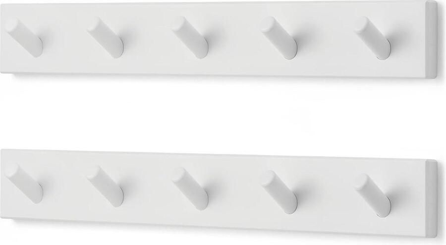 Kapstok Muur Wandkapstok met 5 Haken Wit 43 cm kapstok