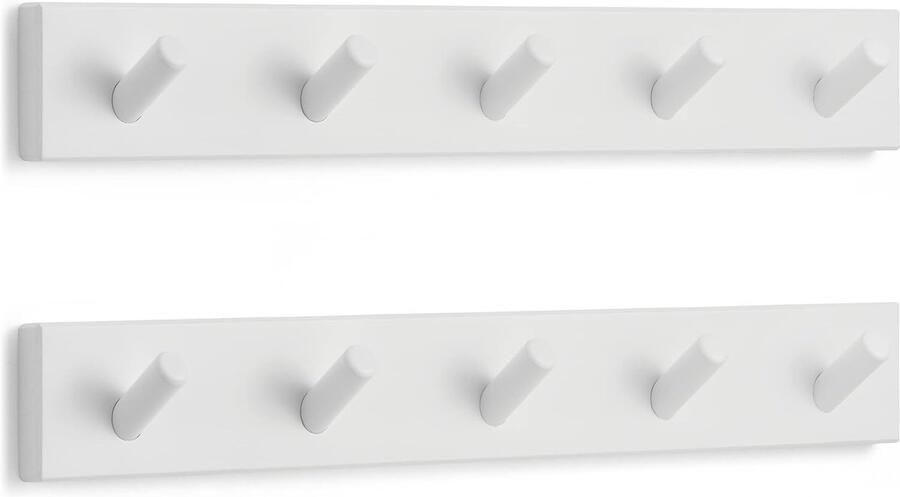 Kapstok Muur Wandkapstok Wit 2 stuks 43 cm