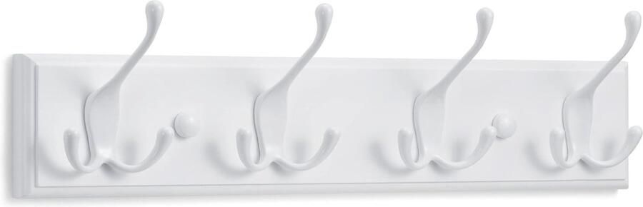 Kapstok Muur Wandkapstok Wit met 4 Haken 42 cm