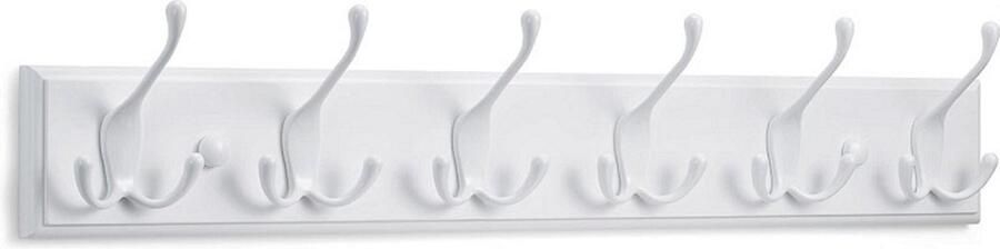 Kapstok Muur Wandkapstok Wit met 6 Haken 59 cm