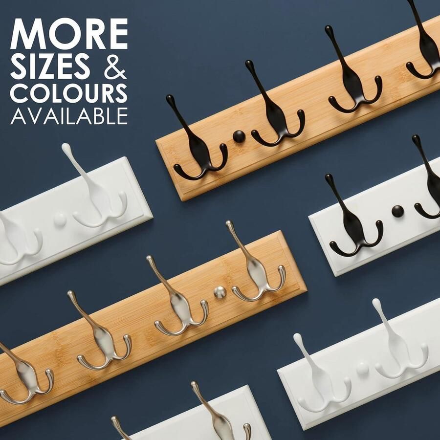 Kapstok Muur Wandkapstok Wit met 6 Haken 59 cm