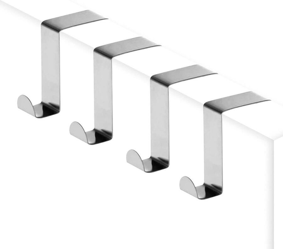 Kapstok RVS Deurhaak Set 4 Stuks Ophangen Zonder Te Schroeven Badkamer Haak Keuken Haak Roestvrijstaal Deur Haken