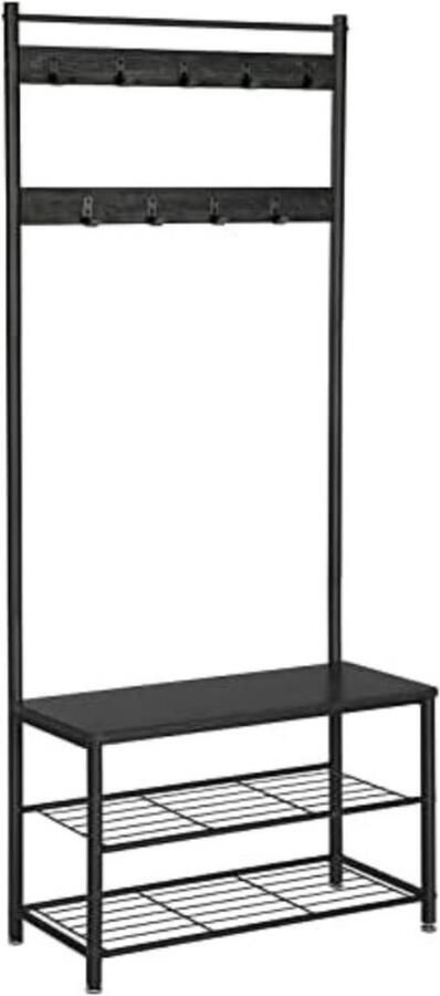 Kapstok Staand Met Schoenenrek Garderoberek Met Schoenenrek Garderoberek Industrieel Garderoberek Met Bank Kapstok Staand Modern Donkergrijs