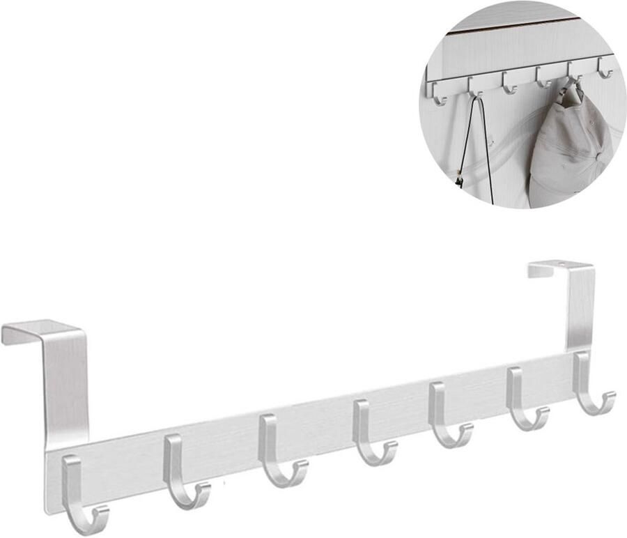 Kapstok Voor Deur Deurkapstok RVS Opbergoplossing 1 stuks Slaapkamer Badkamer Mattzwart