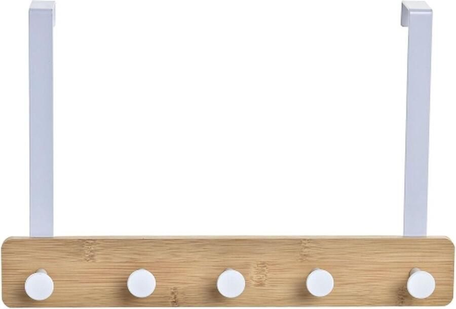 Kapstok voor deur Home ESPRIT Wit Metaal Bamboe 38 5 x 4 8 x 25 5 cm - Foto 2