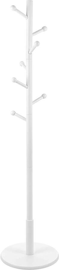 Rootz Living Rootz Kapstok Vrijstaand 7 Haken Afgeronde Haken Massief Rubberhout Wit 38 x 38 x 175 cm - Foto 1