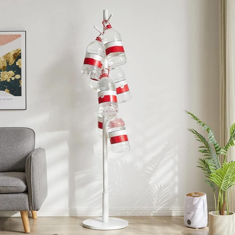 Kapstok Vrijstaande Standaard met 8 Haken en Ronde Basis Houten Hal Entree Kapstok Portemonnees Kleding Sjaals voor Hal Slaapkamer Wit WD-114 kapstok - Foto 2