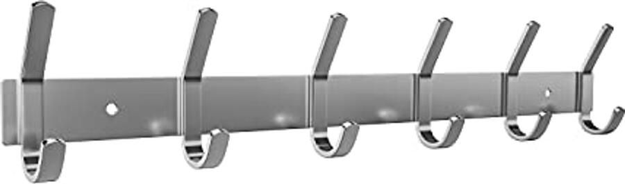 Kapstok wandhouder met 6 haken 47 cm Heavy Duty roestvrij staal waterdichte wandhaak voor badkamer keuken en entree