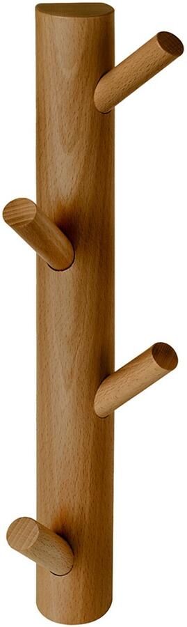 Kapstok Wandkapstok Verticaal Antiek Beukenhout 4 Haken L 40 x B 10 x D 7 cm