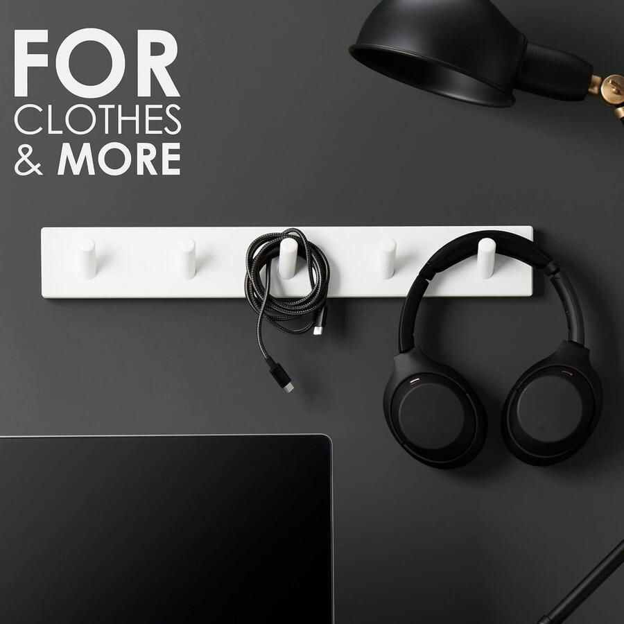 Kapstok Wandkapstok Wit met 5 Haken 43 cm Muurmontage