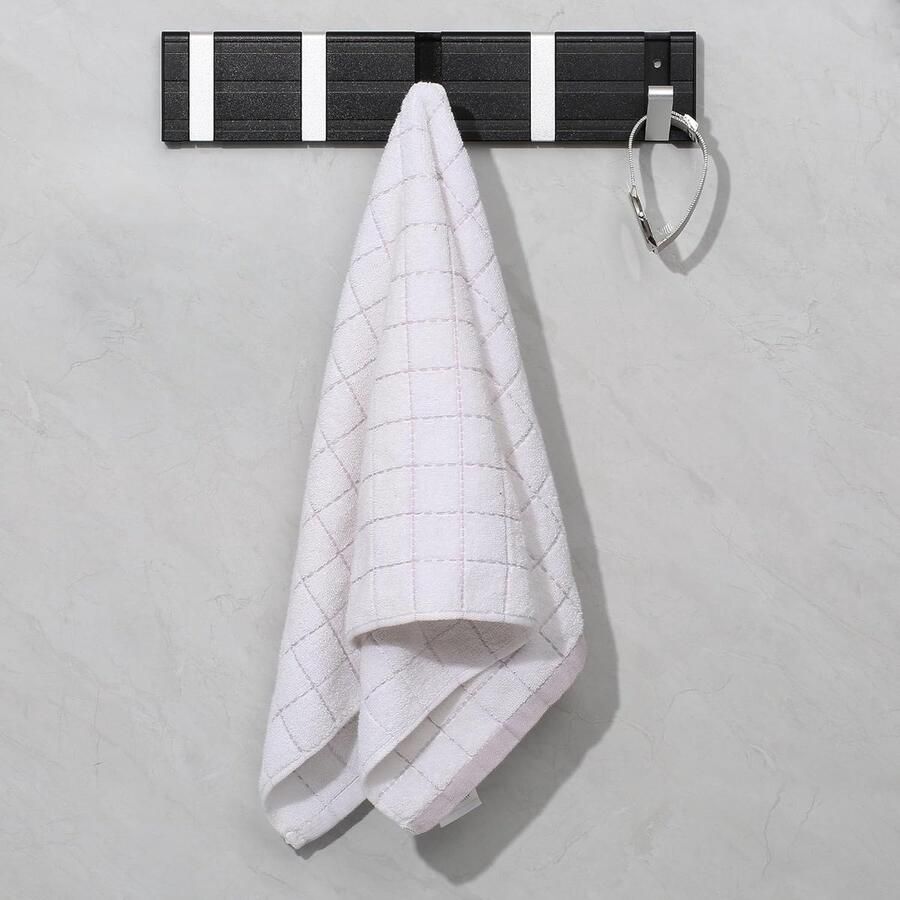 Kapstok wandmontage met 5 haken zwart zilver moderne kapstok wandhaken ruimtebesparende metalen wandkapstok voor badkamer slaapkamer keuken entree