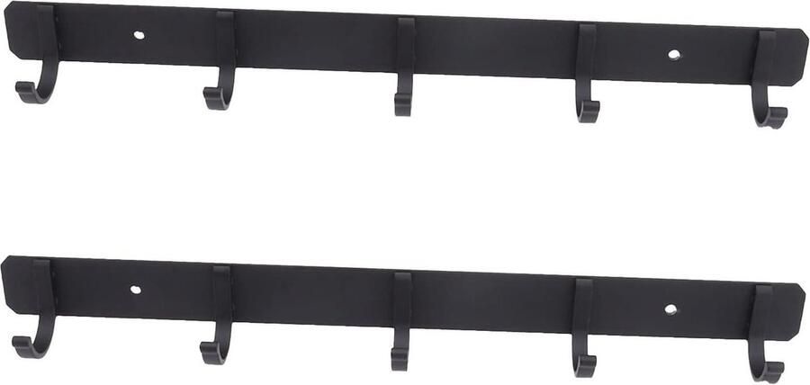 Kapstok Wandmontage Ruimte Aluminium Kapstok Rail Enkele Rij Haken Geen Ponsen Horizontale Muur Haken Set van 2