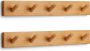 Kapstokhaak hout (2 stuks) houten kapstok met 5 haken 43 cm kledinghaken muur Wandkapstok voor gangen garderobes slaapkamers en badkamers - Thumbnail 2