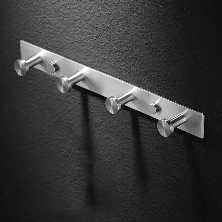 Kapstokhaak voor Badkamer en Slaapkamer Wandmontage Heavy Duty RVS Kleding Hoeden 4 Haken