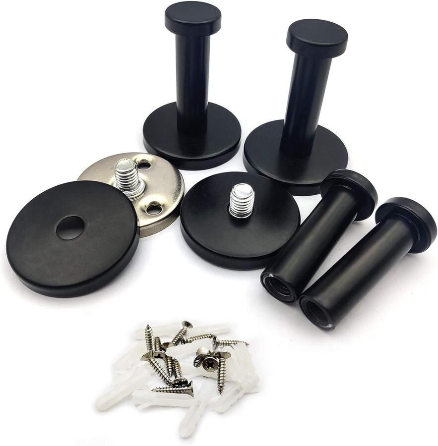 Kapstokhaken_4 stuks Zwart Garderobehaken Ronde Roestvrijstalen Kledinghaken_zwart