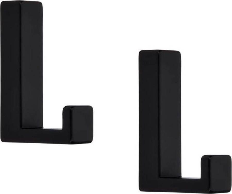 1x Luxe kapstokhaken jashaken modern zwart met enkele haak hoogwaardig metaal 4 x 6 1 cm metalen kapstokhaakjes garderobe haakjes