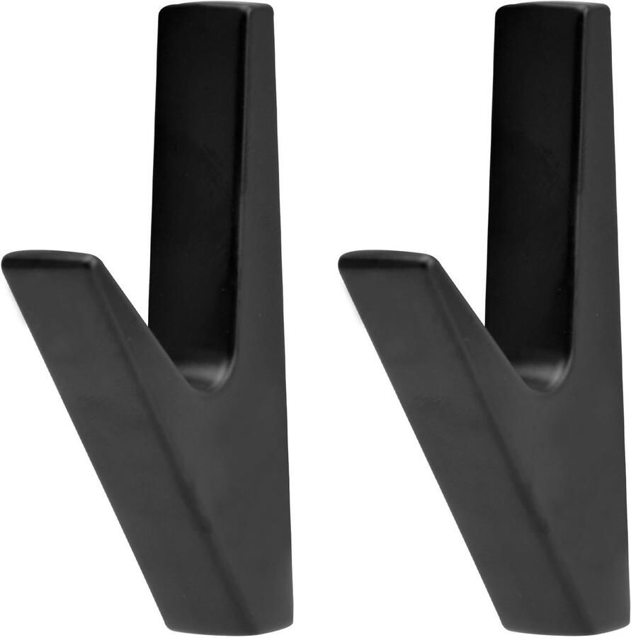 Kapstokhaken Mat 2 stuks kapstokhaken wandhaken roestvrij staal voor badkamer en keuken Vintage zwart