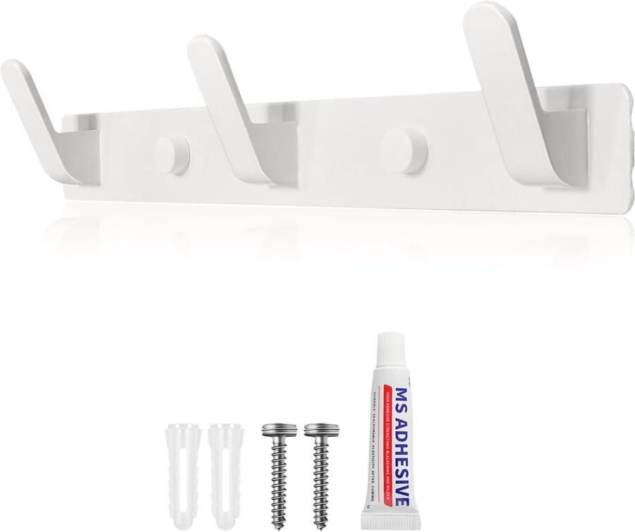 Kapstokhaken met 3 Haken Stabiele Wandgarderobe voor Jassen Mantels Tassen Hoeden en Sjaals