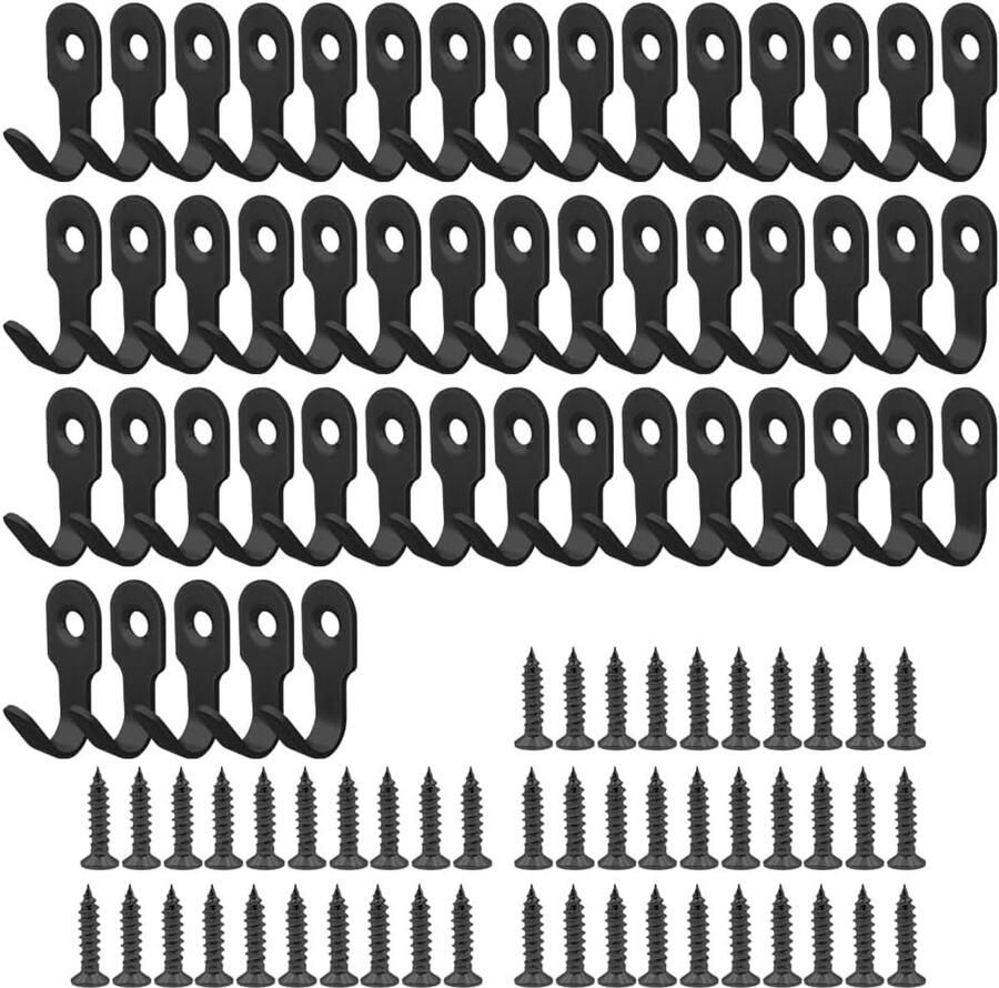 Kapstokhaken_Rvs Metalen Haak Wandgemonteerde Haken_zwart