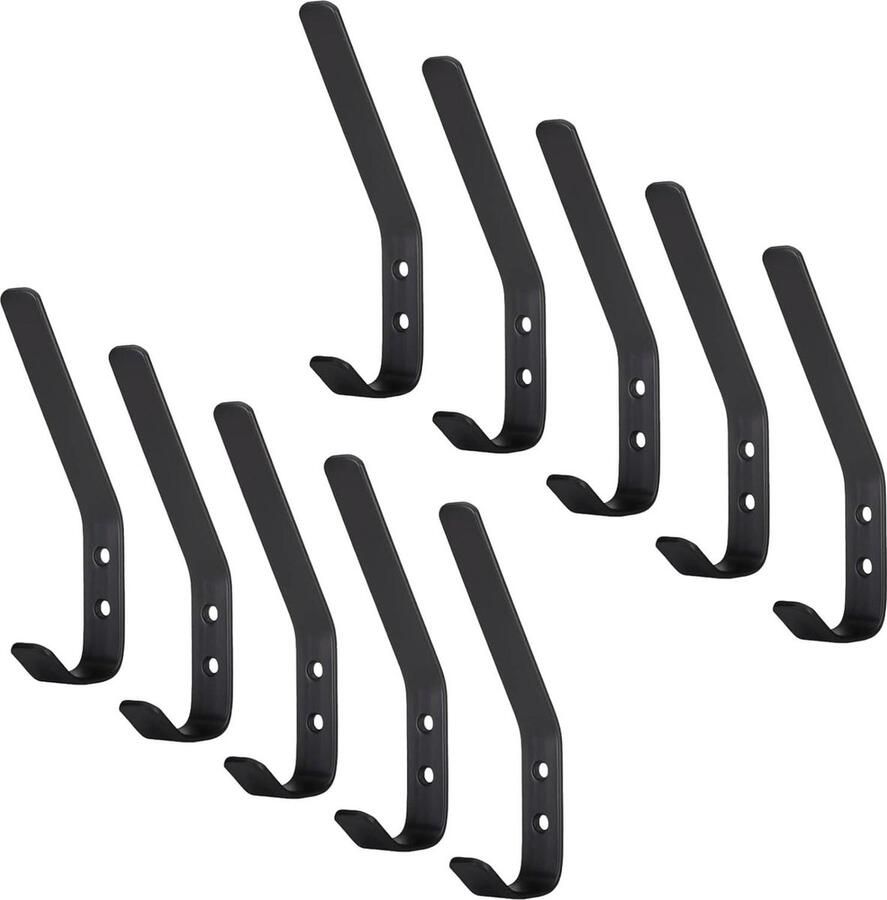 Kapstokhaken van roestvrij staal 142 x 20 mm zwart mat Set van 10 SOTECH hook coat rack wall mounted