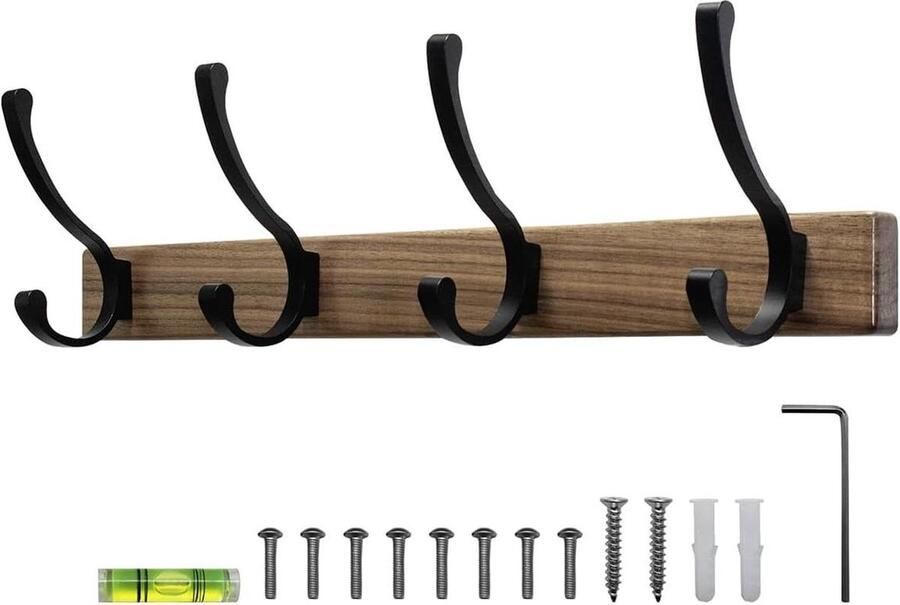 Kapstokhaken van Teronbeta wandmontage houten kapstok wandkapstok hoedenhaken sleutelhaken handdoekhaken gewaadhaak portemonneehaak hook coat rack wall mounted