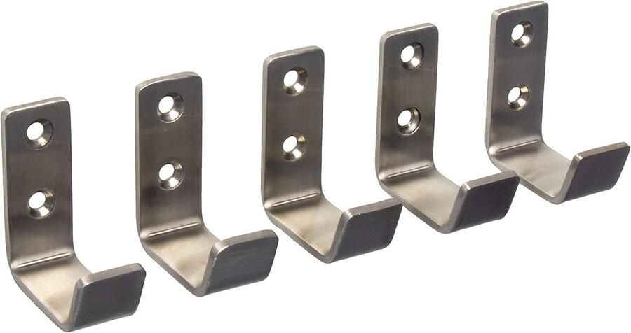 Kapstokhaken Vintage Kapstokhaken Geborsteld RVS Single _Kapstok Wandmontage_Roestvrij staal