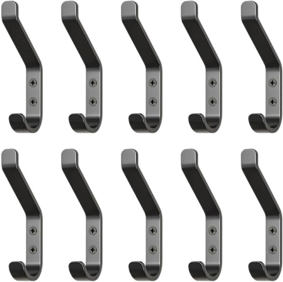 Kapstokhaken voor aan de muur deurhaken (10 stuks) Heavy Duty wandmontage premium design roestvrije haken om op te hangen