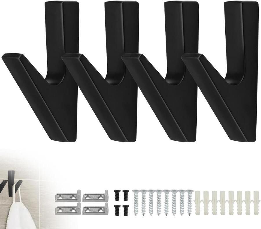 Kapstokhaken -wandhaken -Clothes Hooks Black Wall