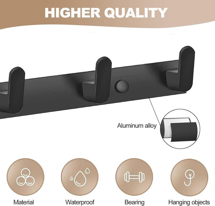 Kapstokhaken -wandhaken -Coat Hooks 2 Pieces- Aluminum