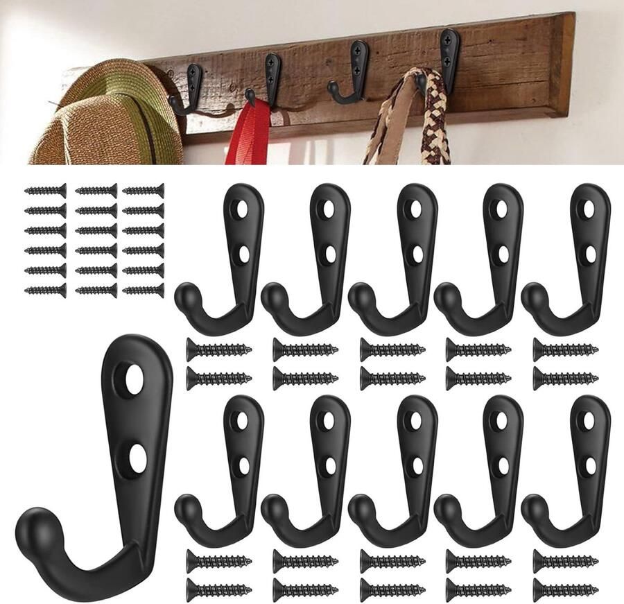Kapstokhaken -wandhaken -deurhanger -Black Key Hooks