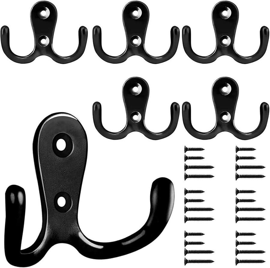 Kapstokhaken -wandhaken Metal Black Clothes Hooks
