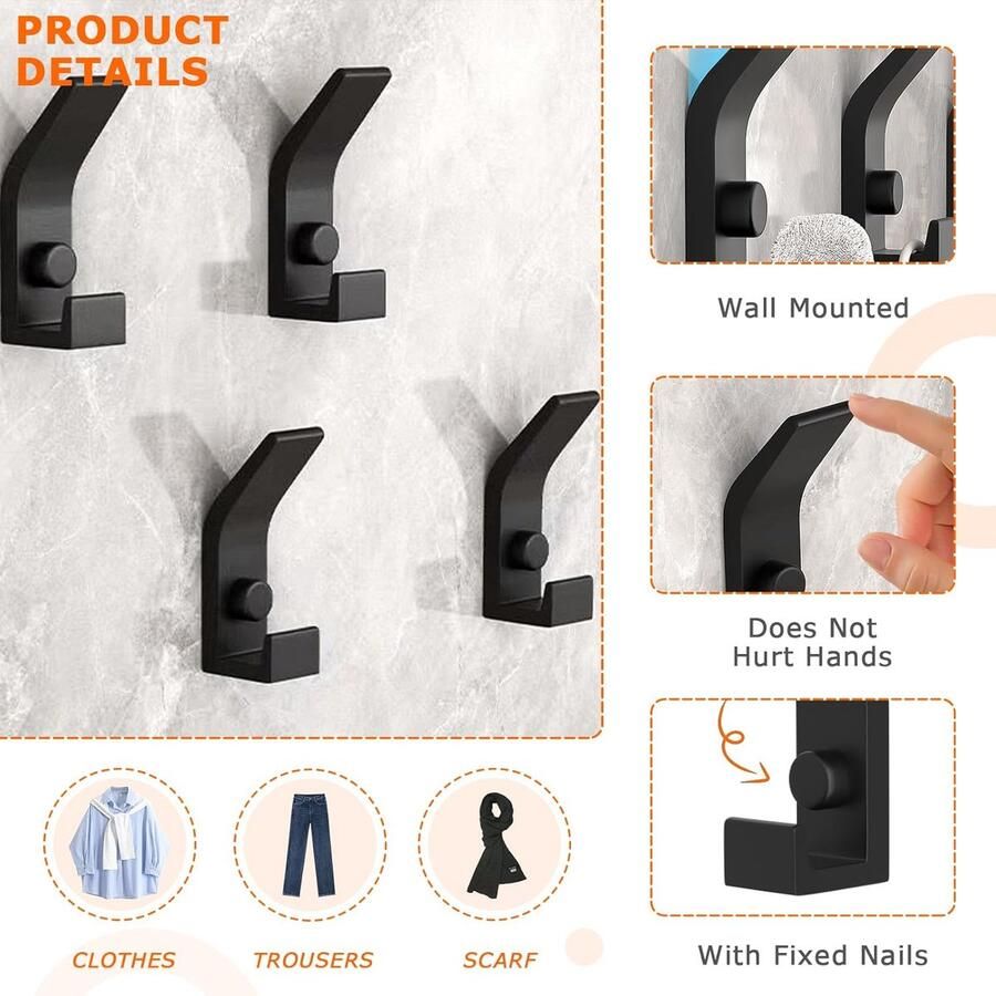 Kapstokhaken -wandhaken -Screws Coat Hooks Wall