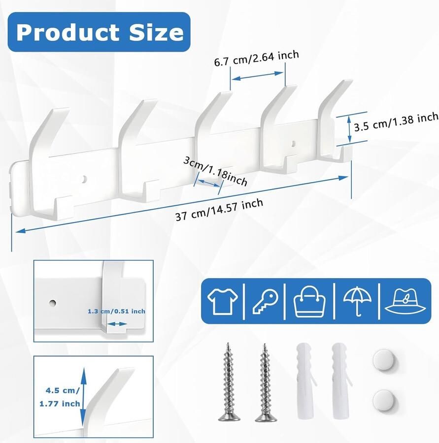 Kapstokhaken -wandhaken- Wall Hooks for Bedroom