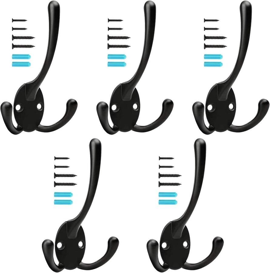 Zwarte kapstokhaken_wandgemonteerde kapstokhaken_klaslokaal_Zwart1